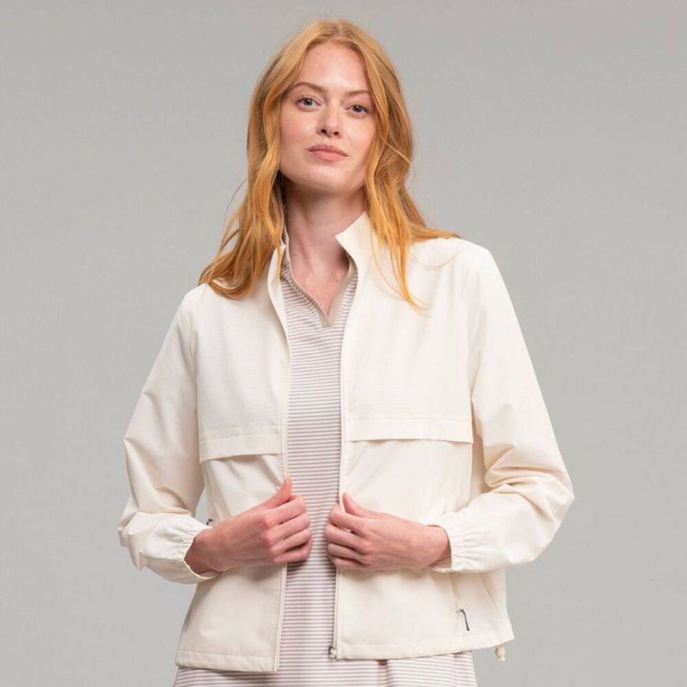 Richer Poorer Women's Woven Full-Zip Cropped Jacket - Cream XXL